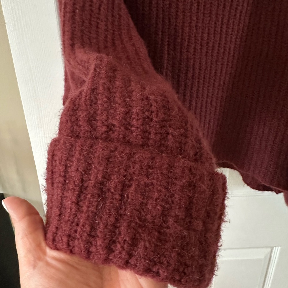 Maeve Anthroplogy Burgundy Sweater - Picture 7 of 7